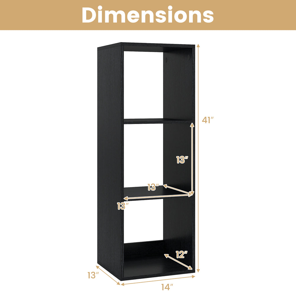 3 Cube Bookshelf - Black