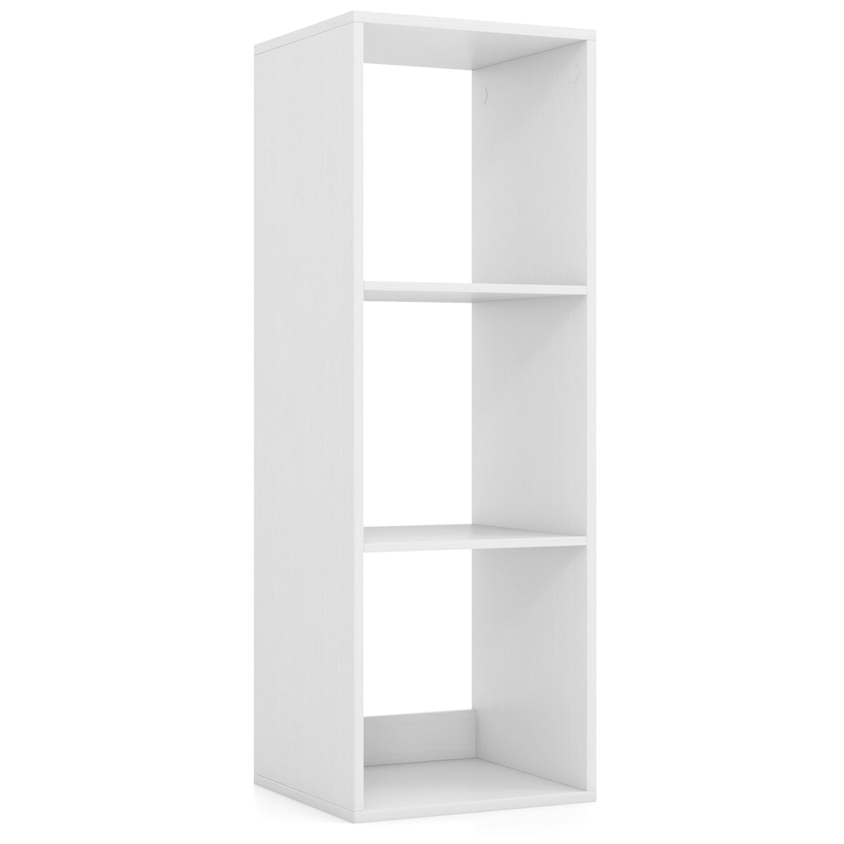 2 Cube Bookshelf with Back Guardrail - White