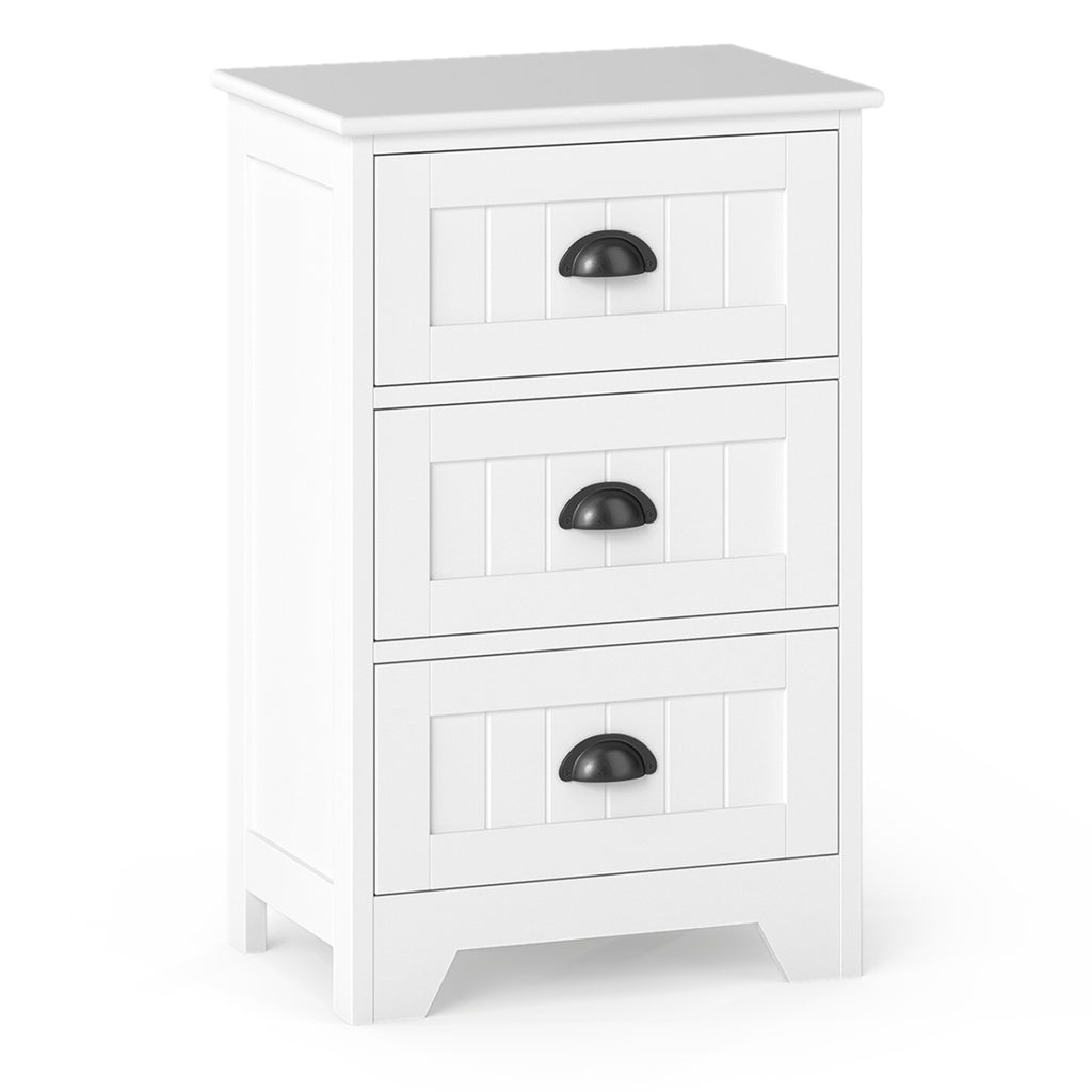 Wood Nightstand with Storage Drawers - Dark Gray
