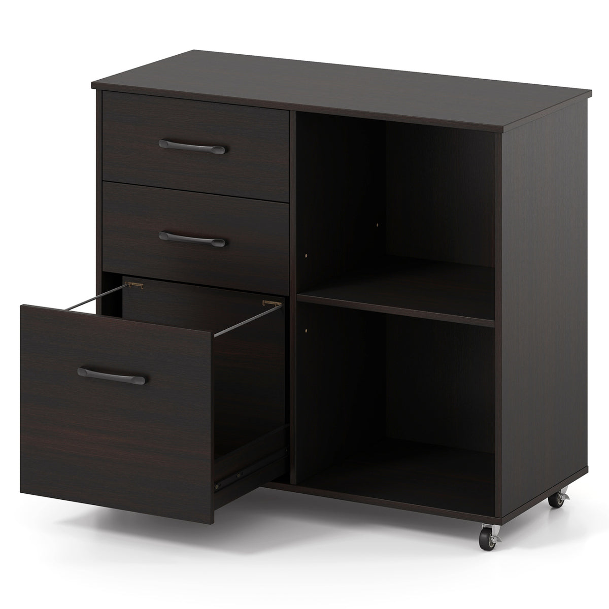 Drawer Mobile File Cabinet Rolling Printer Stand with Open Storage