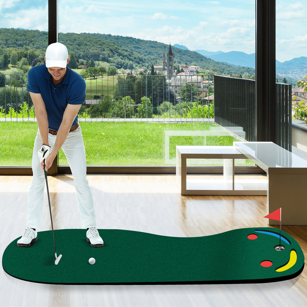 Golf Putting Green Set 3 x 10 Feet for Indoor Outdoor Practice - Includes Cup & Hazards
