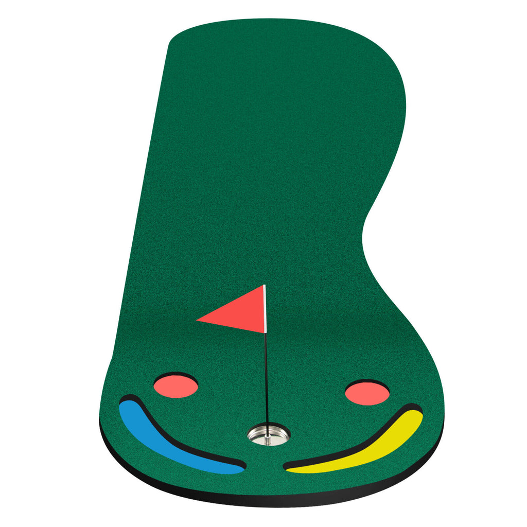 Golf Putting Green Set 3 x 10 Feet for Indoor Outdoor Practice - Includes Cup & Hazards