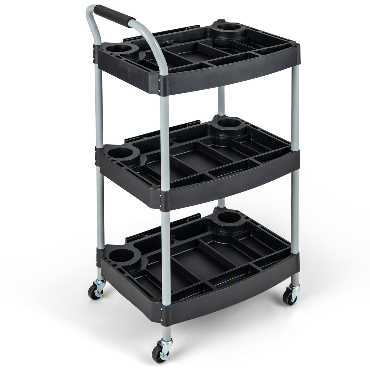 3 Layer Detailing Tool Utility Cart Organizer Mobile Rolling with