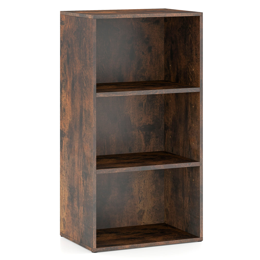 5-Shelf Wood Bookcase Light Gray, 67 Inch Height