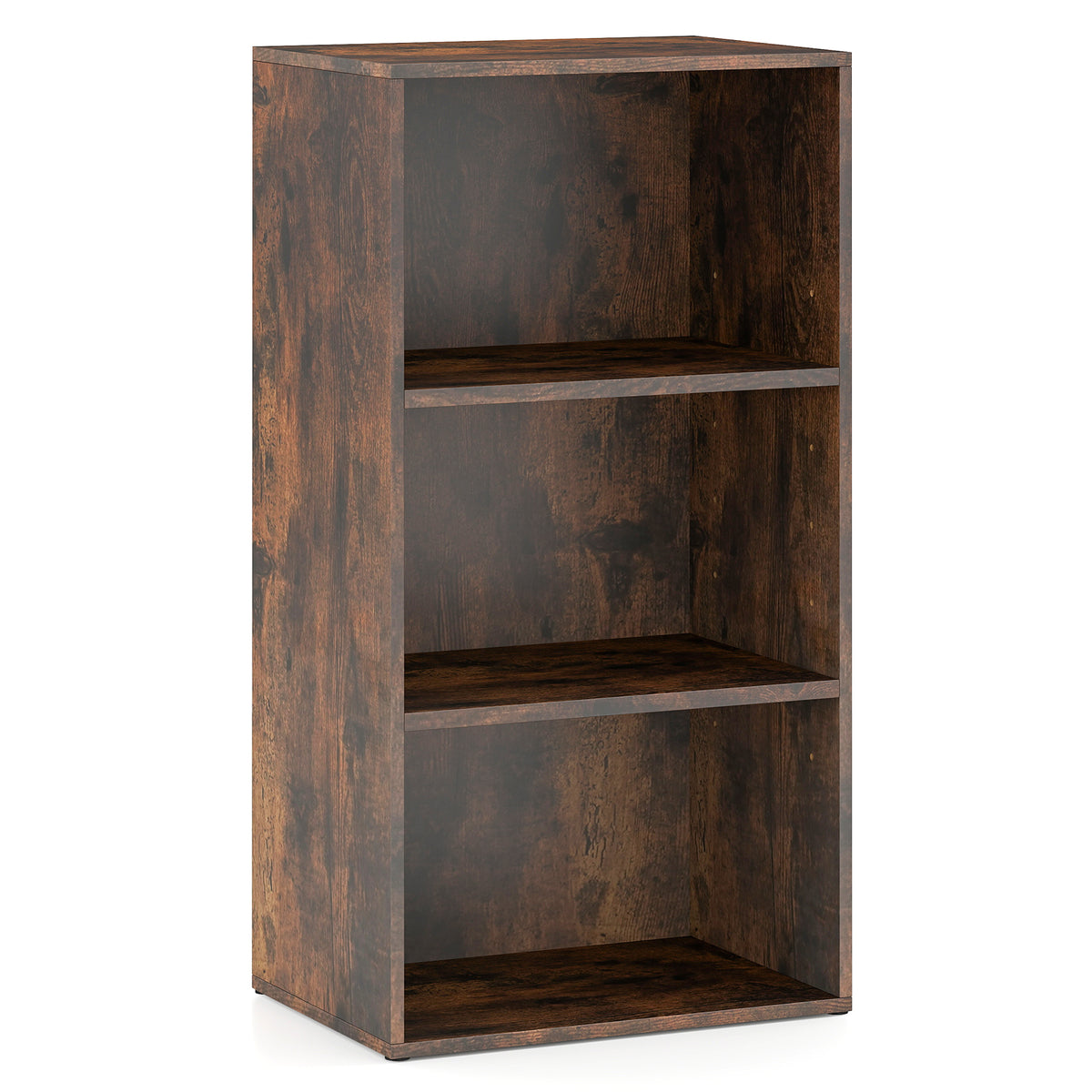 5-Shelf Wood Bookcase Light Gray, 67 Inch Height