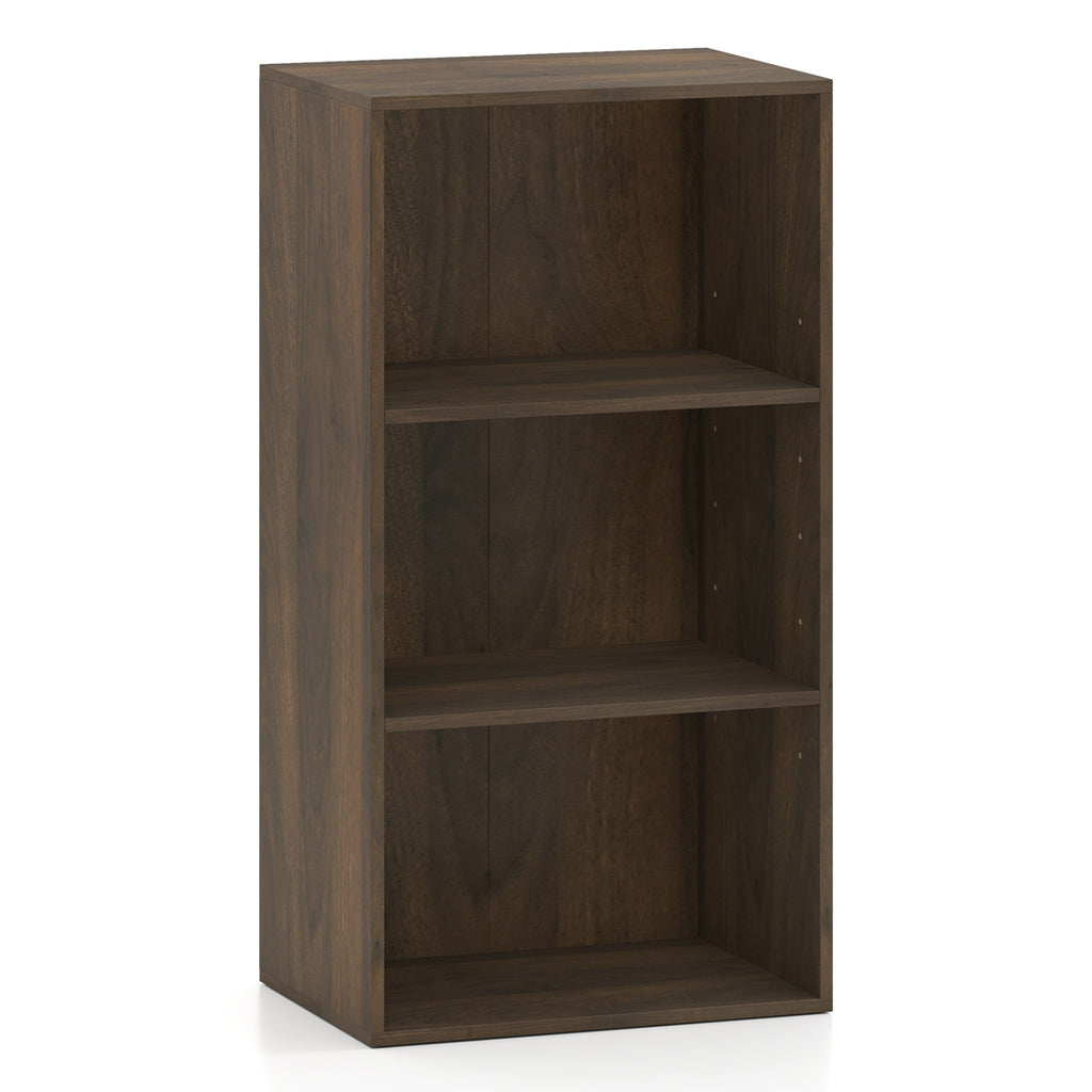 3-Tier Cube Bookcase with Adjustable Shelves for Home Office