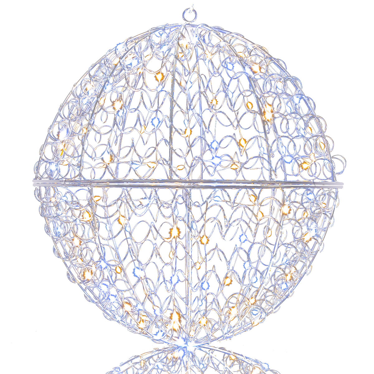 Lighted Christmas Balls Set with 435 LEDs, Large Standing & Hanging Metal Spheres