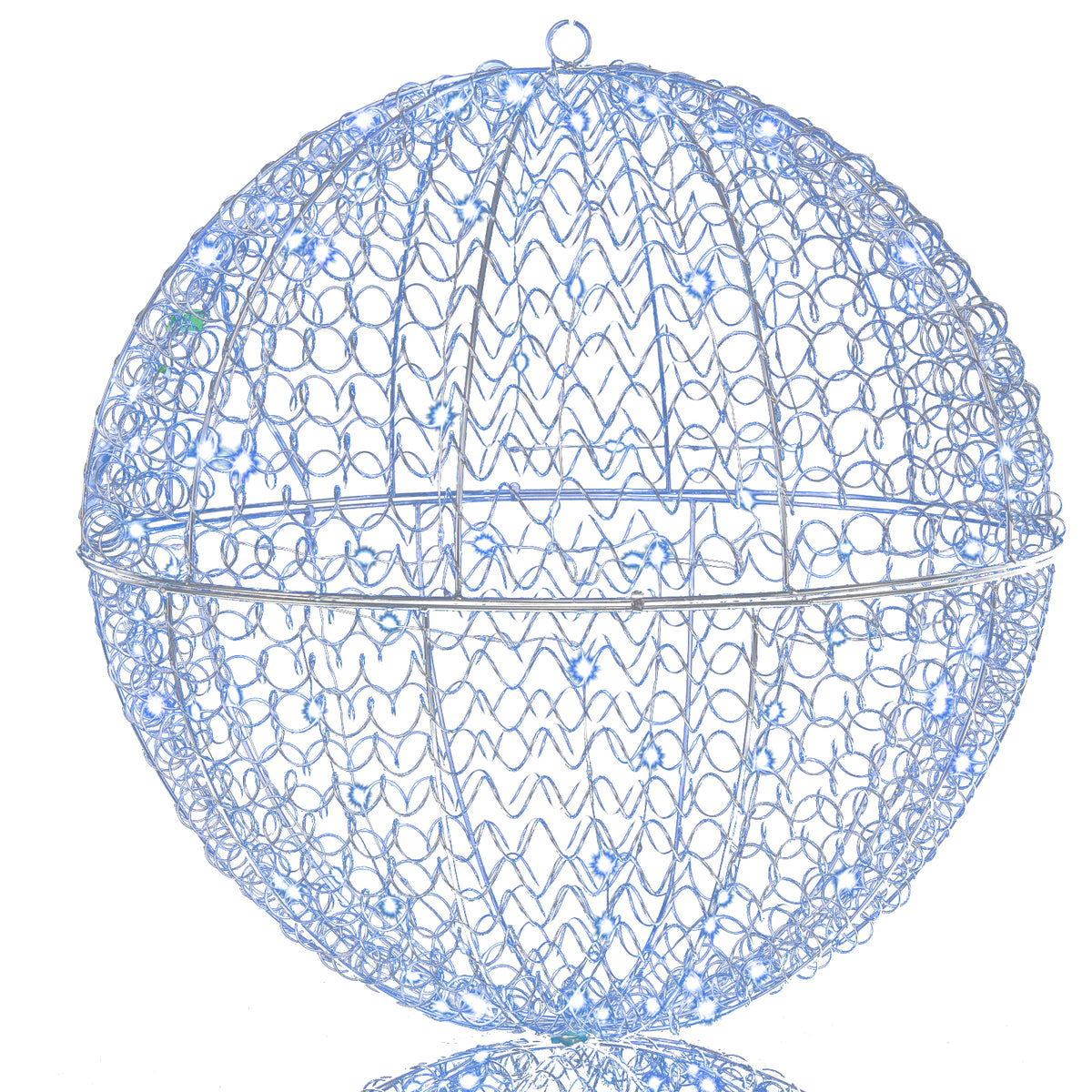 Lighted Christmas Balls Set with 435 LEDs, Large Standing & Hanging Metal Spheres