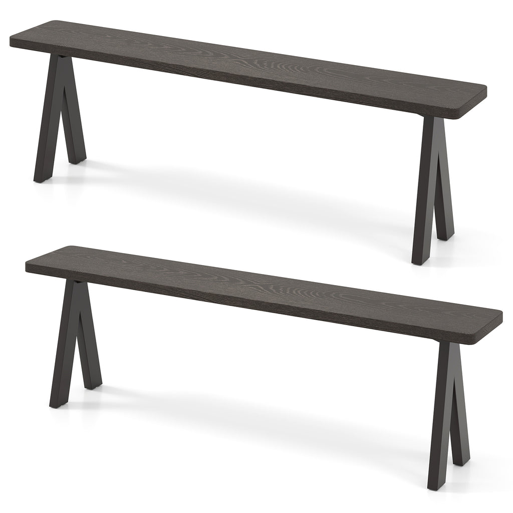 3-Person Outdoor Bench with 800 LBS Capacity - Set of 2