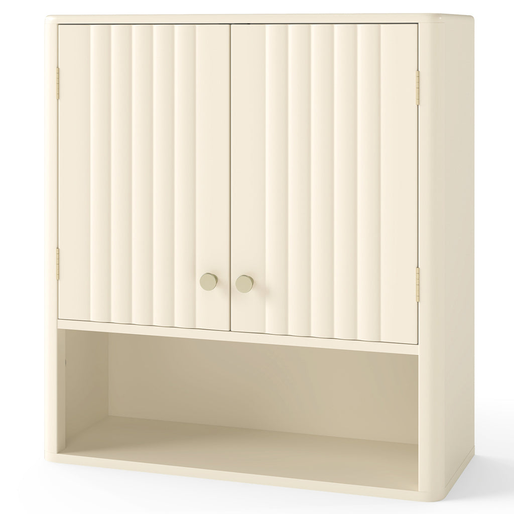 3-Piece Bathroom Cabinet Set with Fluted Doors, Over Toilet, Corner &