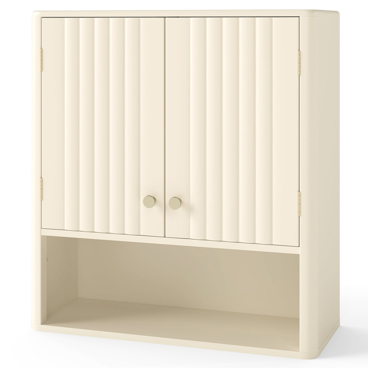 3-Piece Bathroom Cabinet Set with Fluted Doors, Over Toilet, Corner &