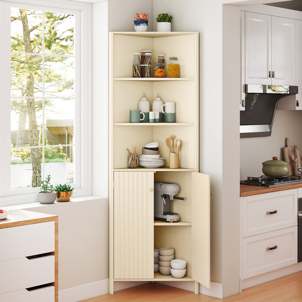 3-Piece Bathroom Cabinet Set with Fluted Doors, Over Toilet, Corner &