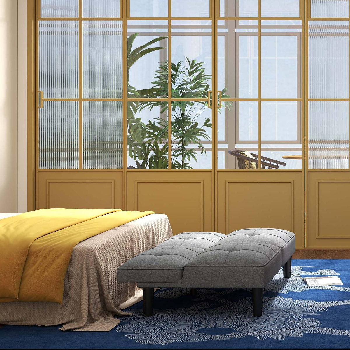 3-Piece Bedroom Bundle: Bedside Table, Accent Chair & Futon Sofa Bed