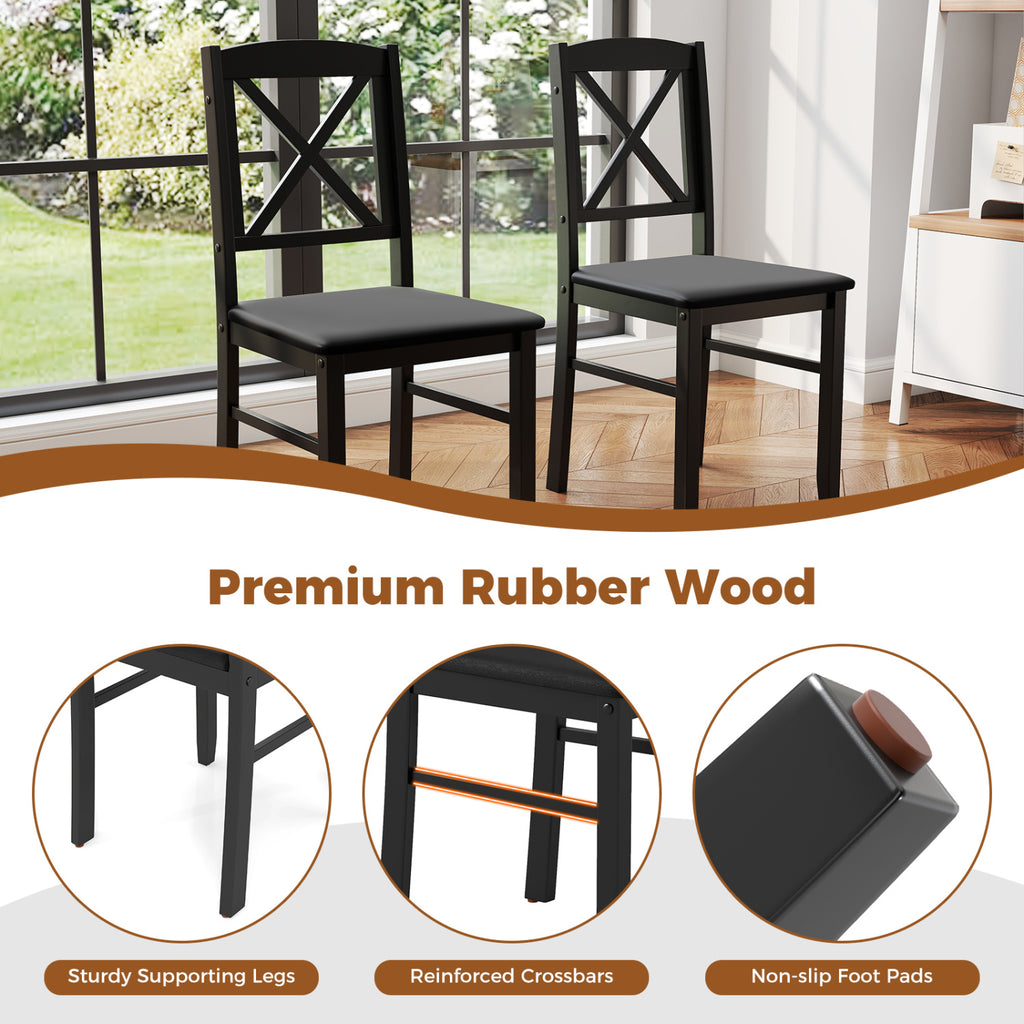 3-Piece Dining Table Set with Square Table, Gray