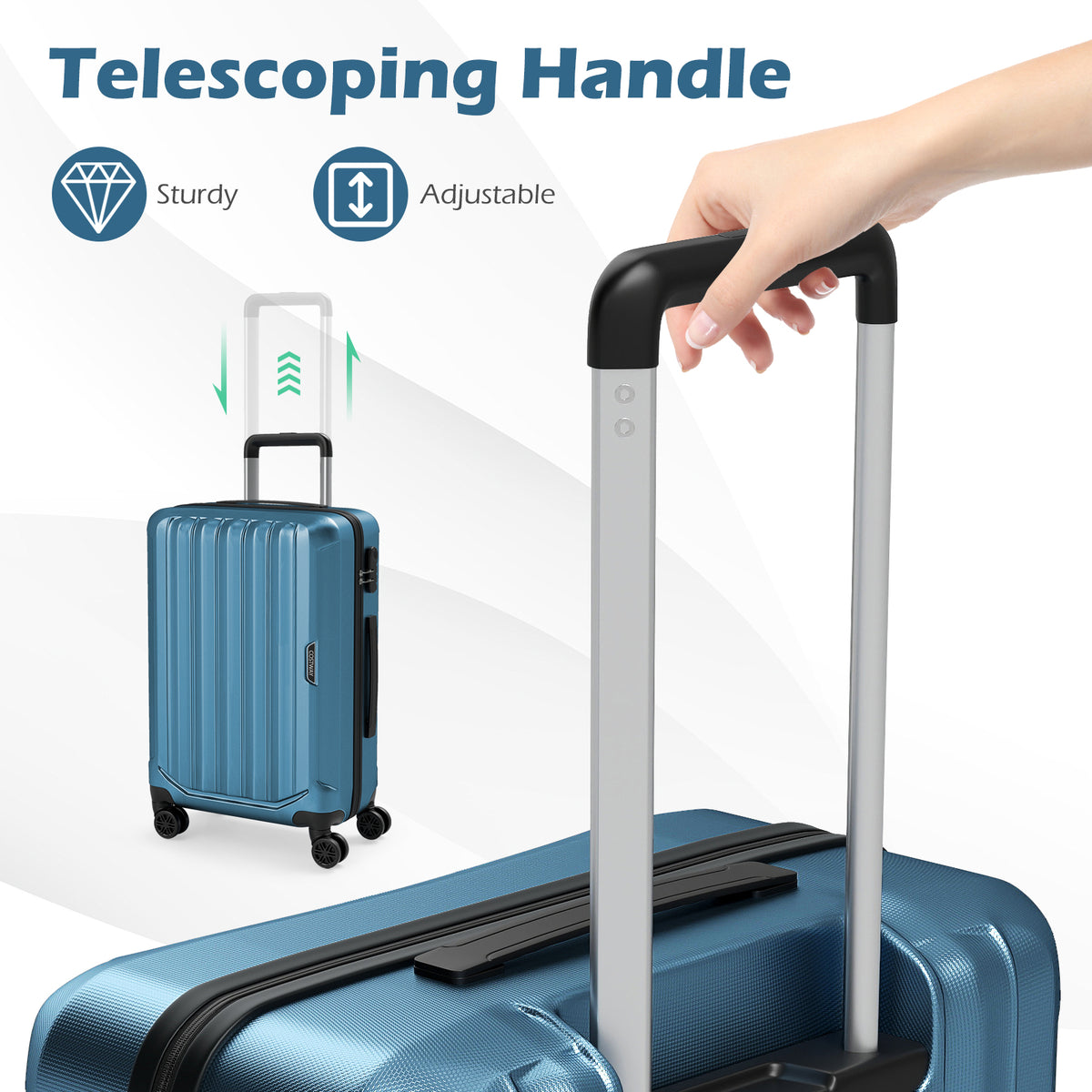 3-Piece Hardside Luggage Set (20/24/28 Inch) Lightweight with
