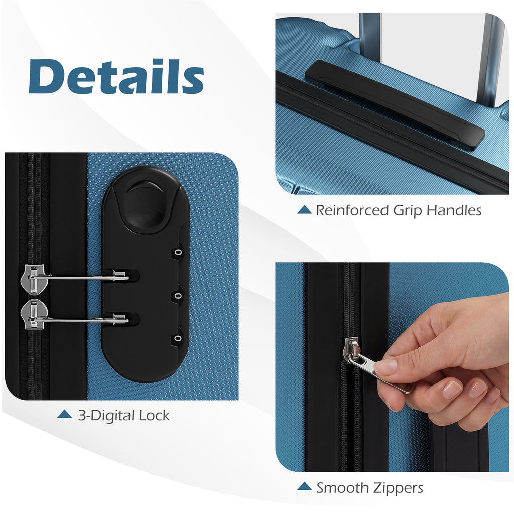 3-Piece Hardside Luggage Set (20/24/28 Inch) Lightweight with