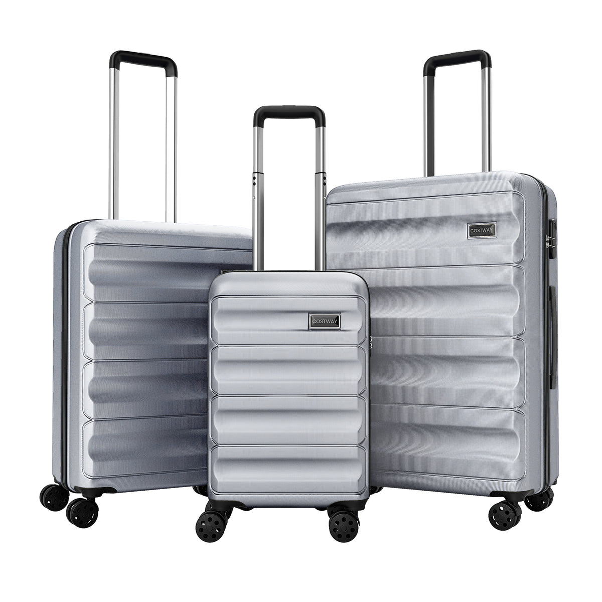 3-Piece Hardside Luggage Set 20/24/28 Inch Lightweight Suitcases