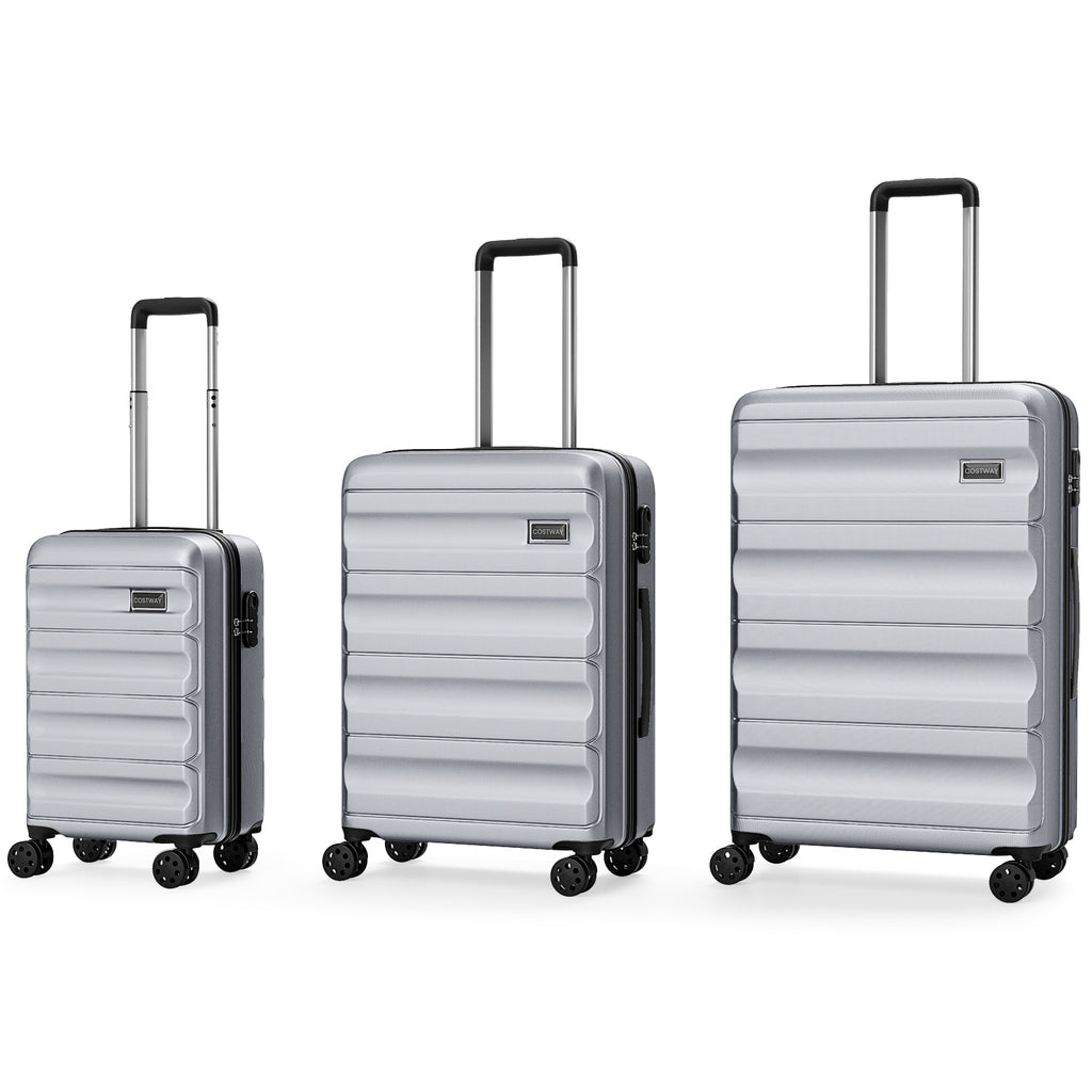 3-Piece Hardside Luggage Set 20/24/28 Inch Lightweight Suitcases