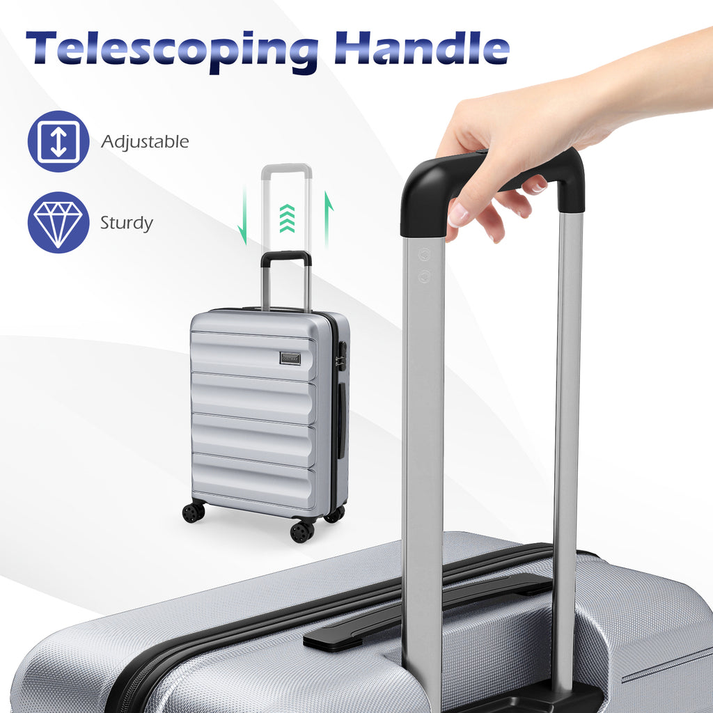 3-Piece Hardside Luggage Set 20/24/28 Inch Lightweight Suitcases