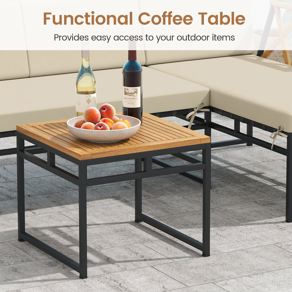 3-Piece L-Shaped Patio Furniture Set, Beige