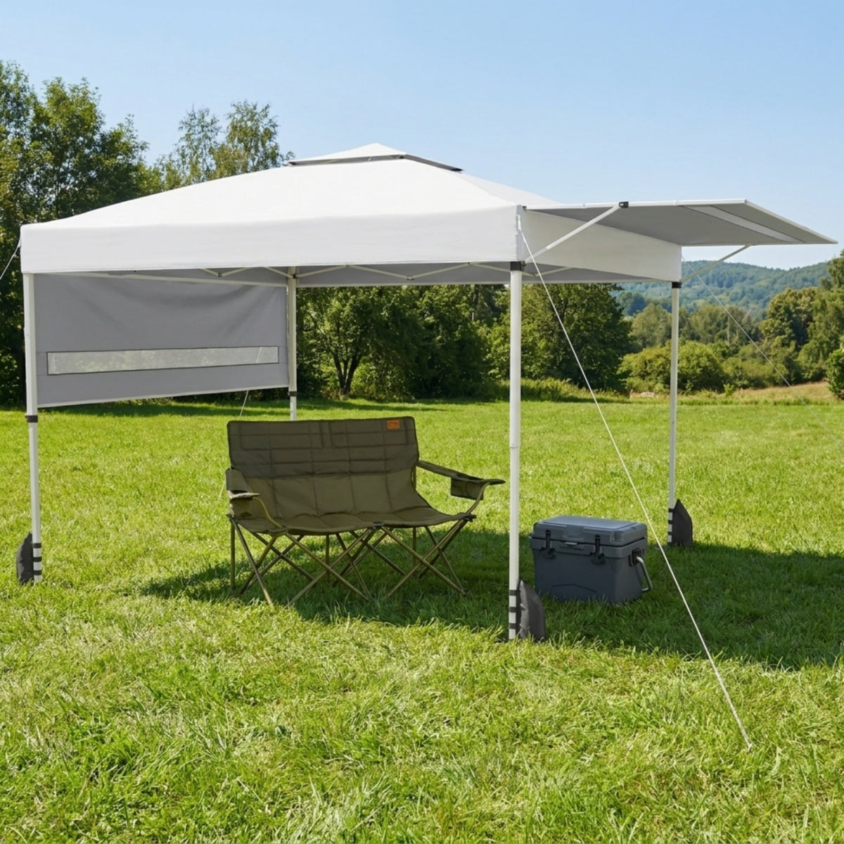 3-Piece Outdoor Adventure Bundle: Pop Up Canopy Tent 20Qt Cooler and
