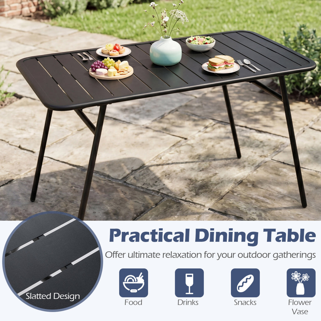 3-Piece Outdoor Dining Set with Coffee Table and 2 Benches for