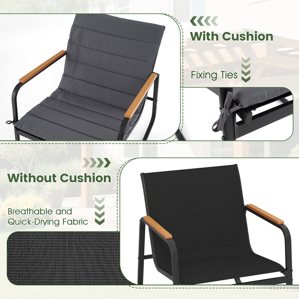 3 Piece Outdoor Rocking Bistro Set Porch Rocker Chairs