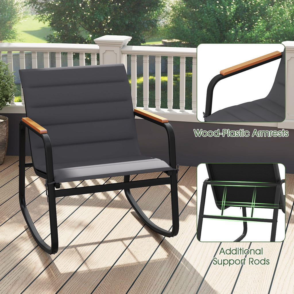 3 Piece Outdoor Rocking Bistro Set Porch Rocker Chairs