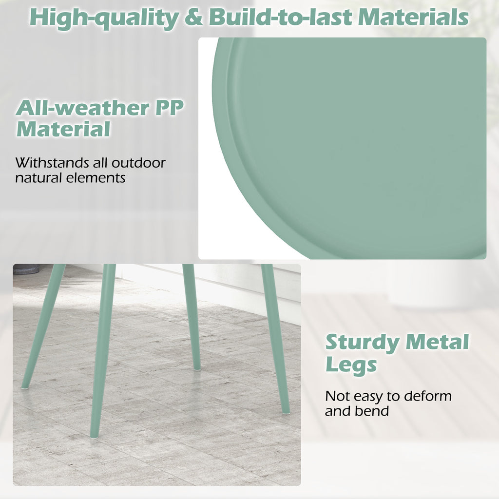 3 Piece Patio Chair Set with Table - Green