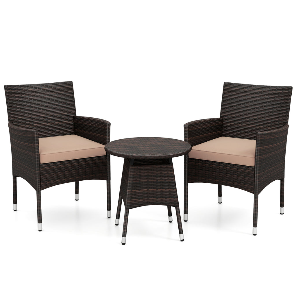 3 Piece Patio Furniture Set Outside Bistro for Porch