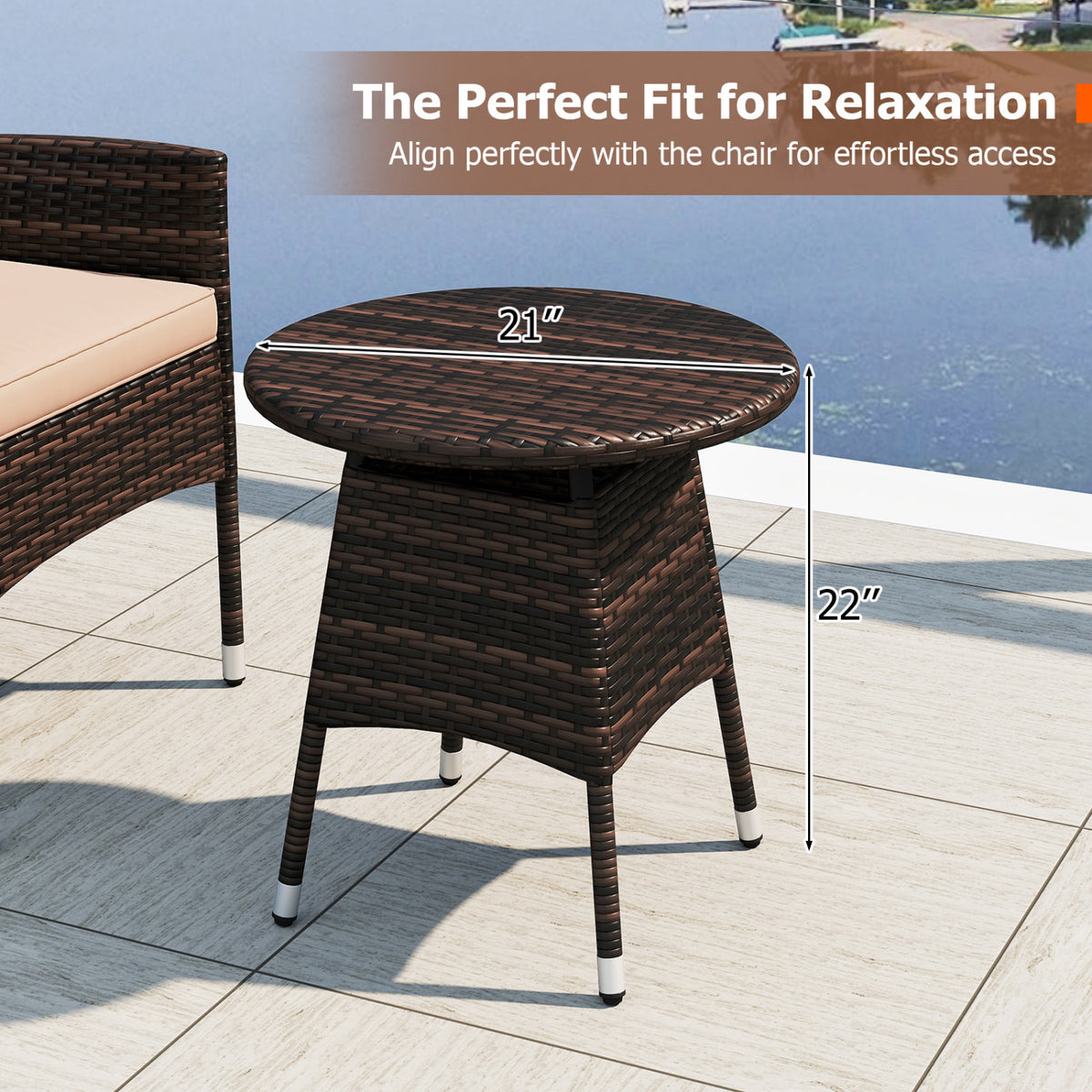3 Piece Patio Furniture Set Outside Bistro for Porch