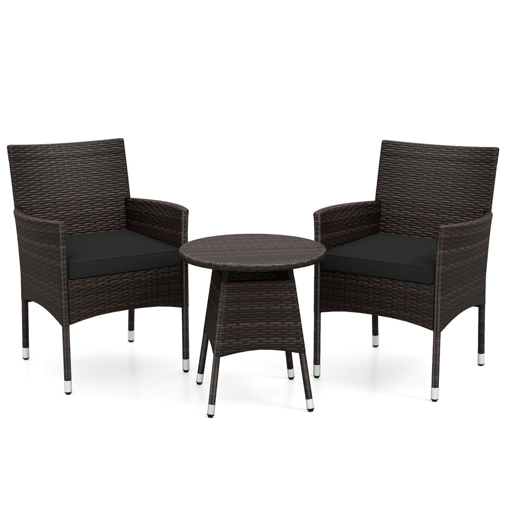 3 Piece Patio Furniture Set Outside Bistro for Porch