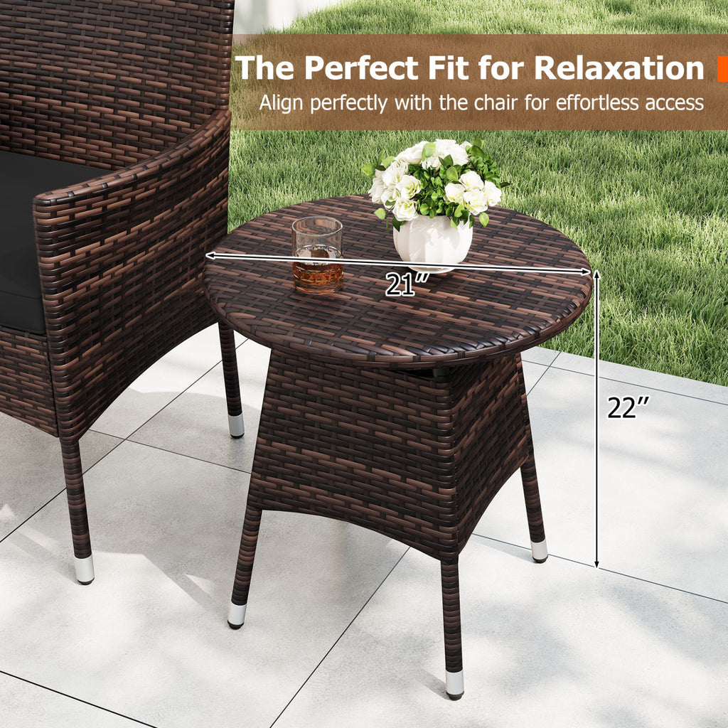 3 Piece Patio Furniture Set Outside Bistro for Porch