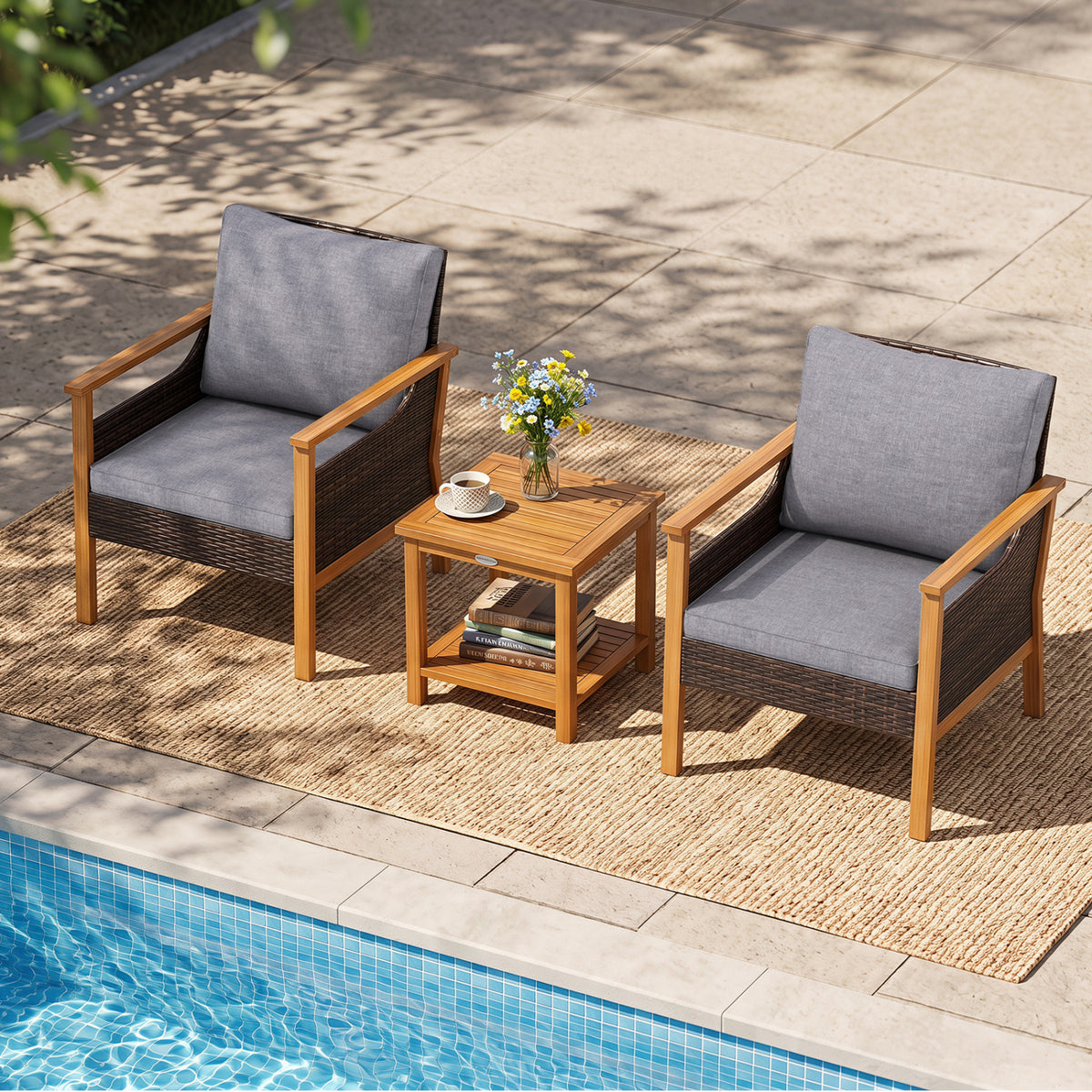3 Piece Patio Furniture Set
