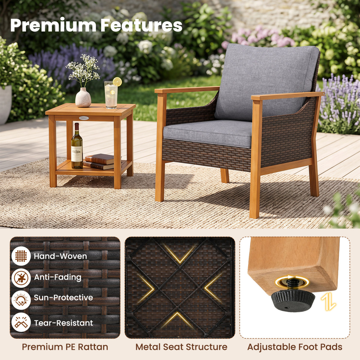 3 Piece Patio Furniture Set