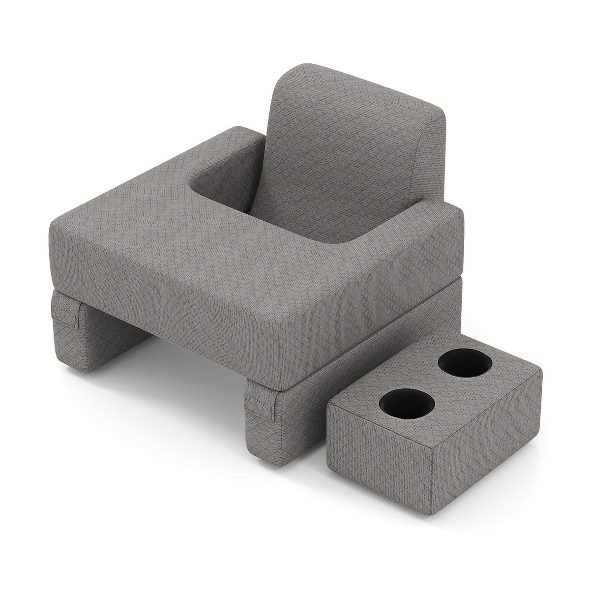 Reading Pillow Lap Desk Set with Coasters - Gray
