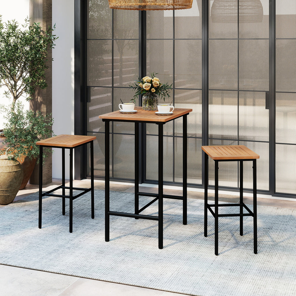 3-Piece Acacia Wood Patio Bar Set