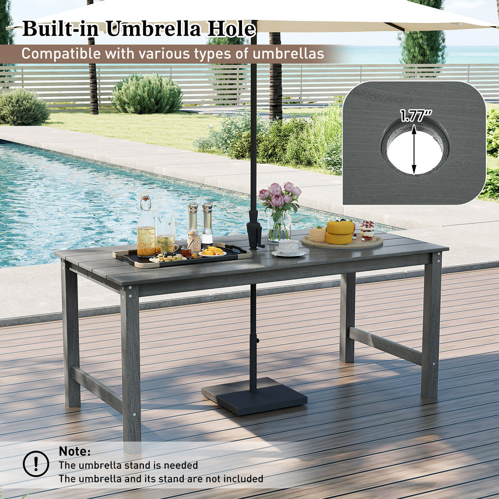 3-Piece Patio Dining Set with 2 Benches, Gray
