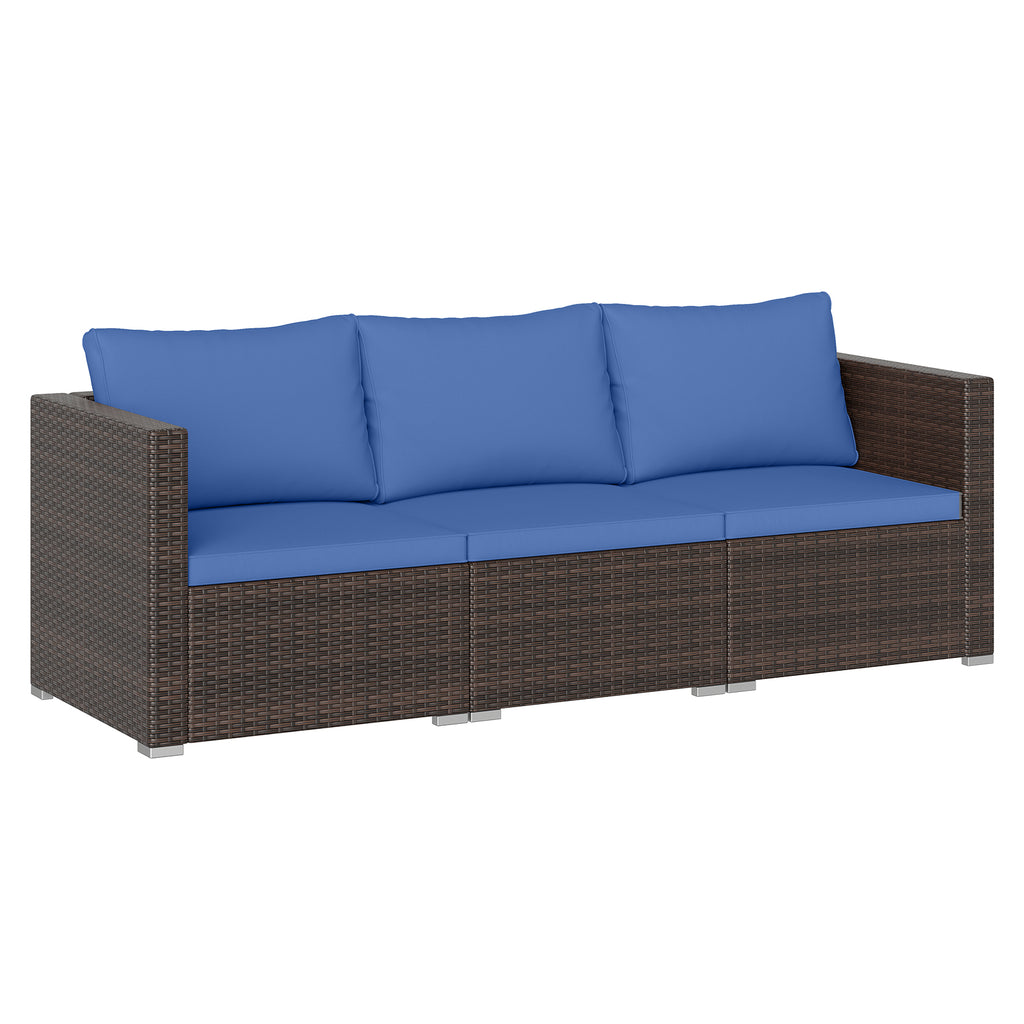 3 Pieces Outdoor Sectional Sofa Set with Soft Cushions