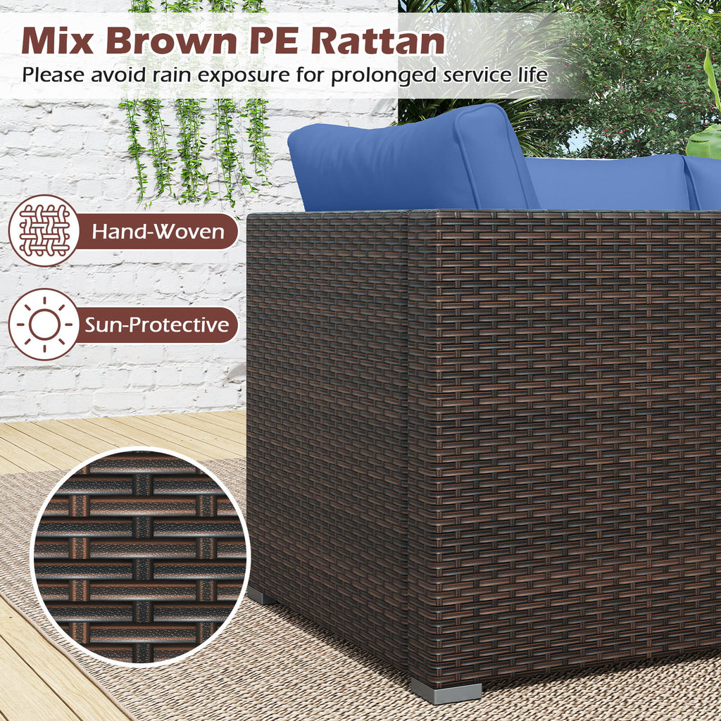 3 Pieces Outdoor Sectional Sofa Set with Soft Cushions