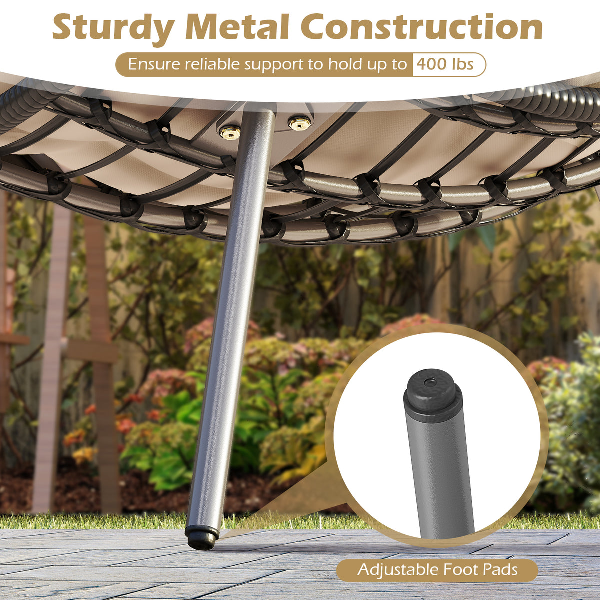 3 Pieces PE Rattan Conversation Set with Cushioned Papasan Chairs