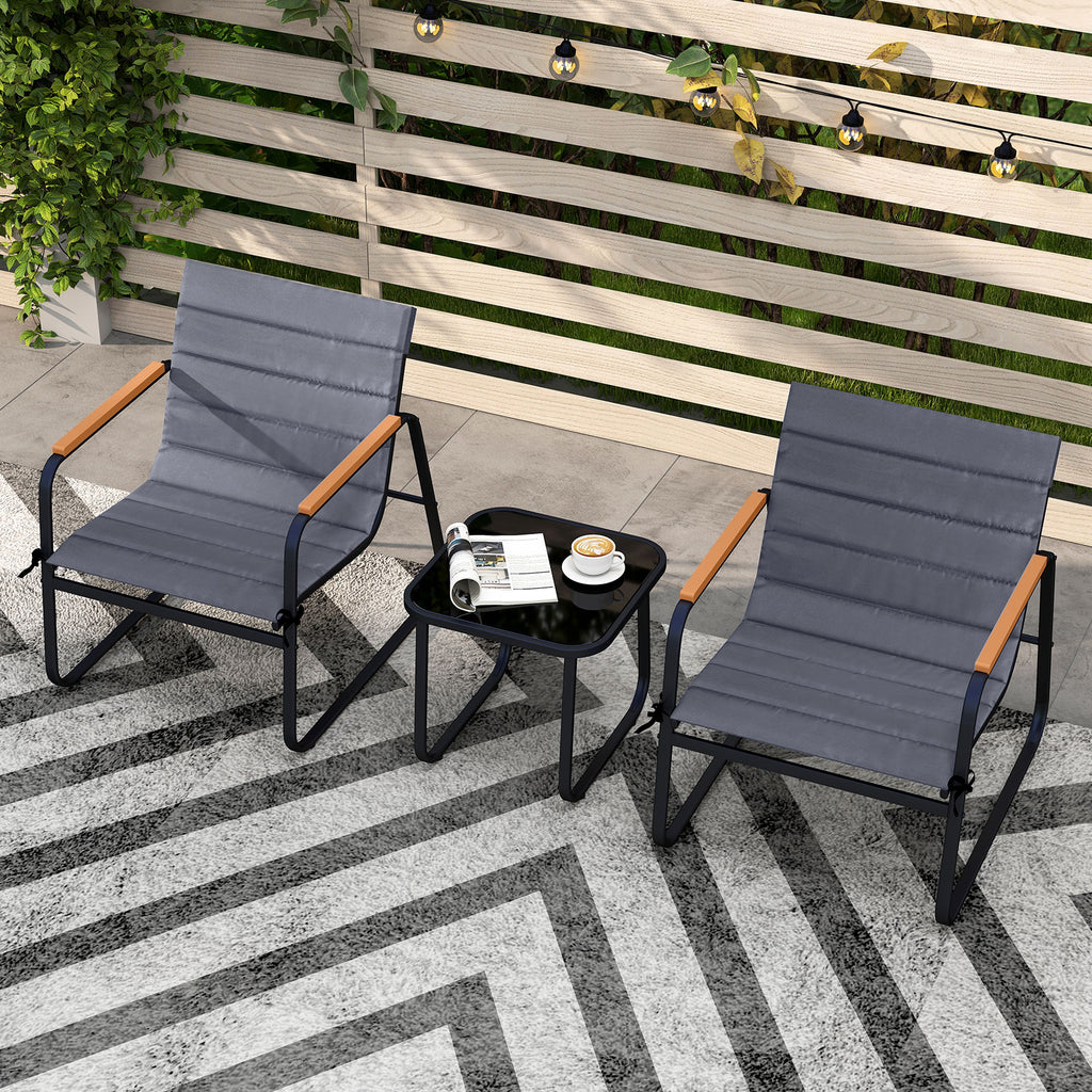 3 Pieces Patio Bistro Set Outdoor Fabric Conversation