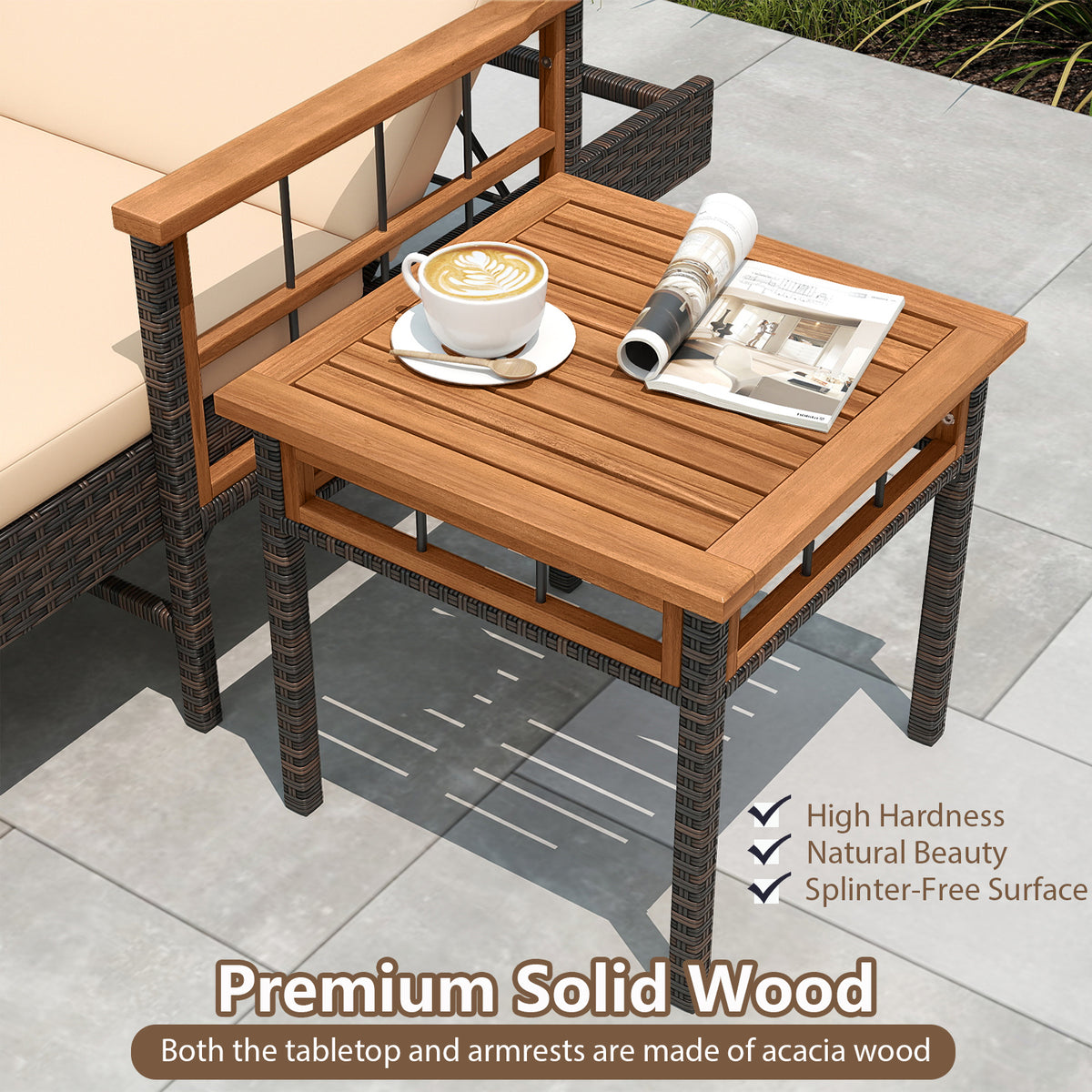 3-Piece Patio Chaise Lounge Set with Cushions