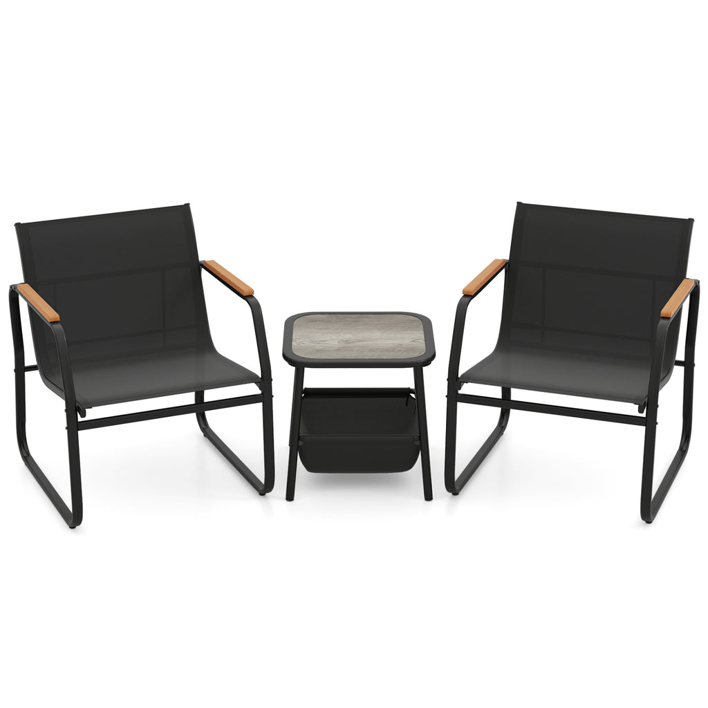 3 Pieces Patio Furniture Set Outdoor Bistro Conversation