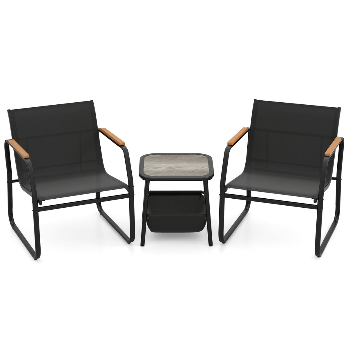 3 Pieces Patio Furniture Set Outdoor Bistro Conversation