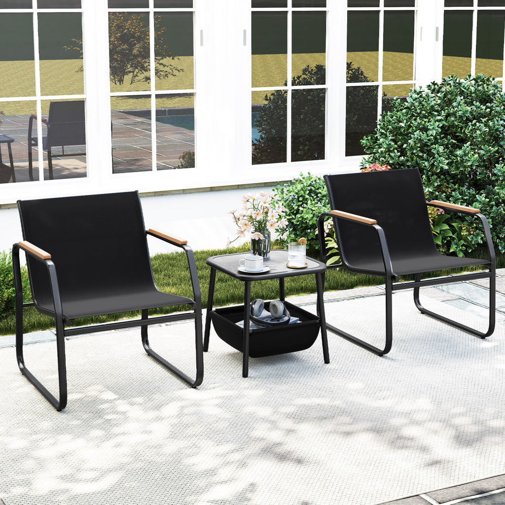 3 Pieces Patio Furniture Set Outdoor Bistro Conversation