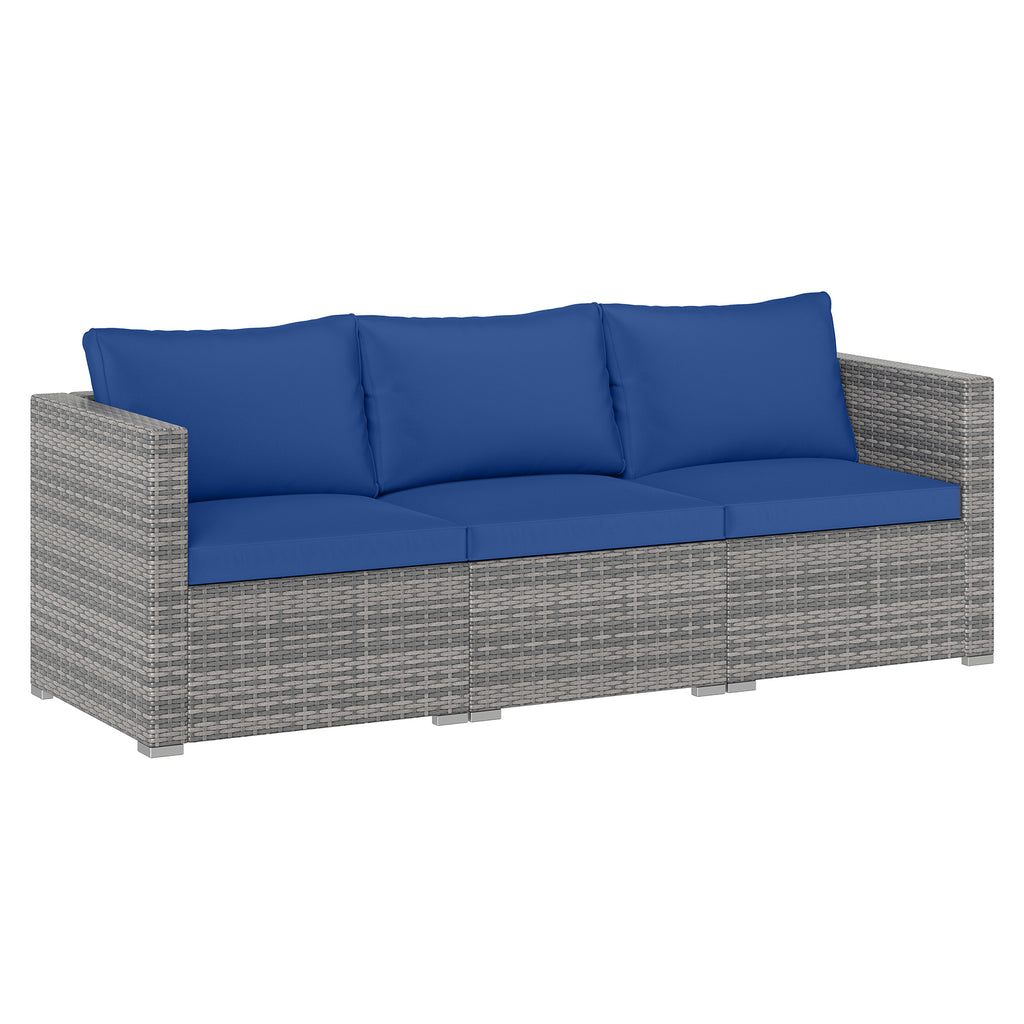 3-Piece Outdoor Sectional Sofa Set - Mix Brown, Beige