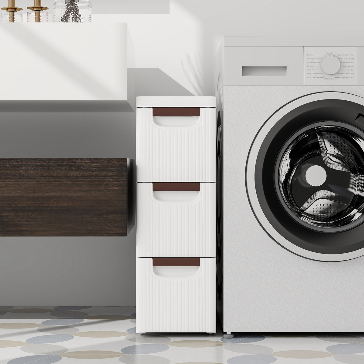 3-Drawer Rolling Storage Cabinet with Wheels for Small Spaces