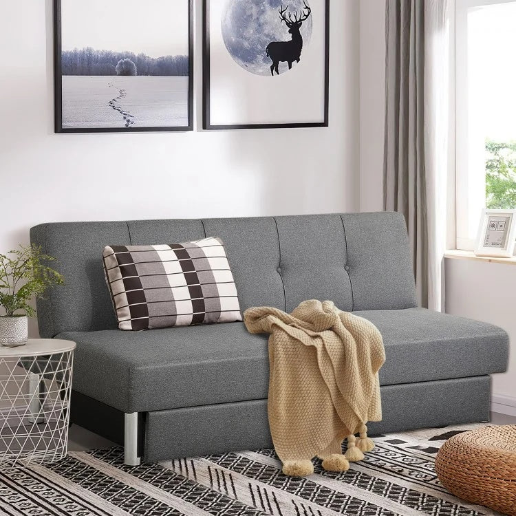 3-Seat Convertible Sofa Bed with Storage Drawers