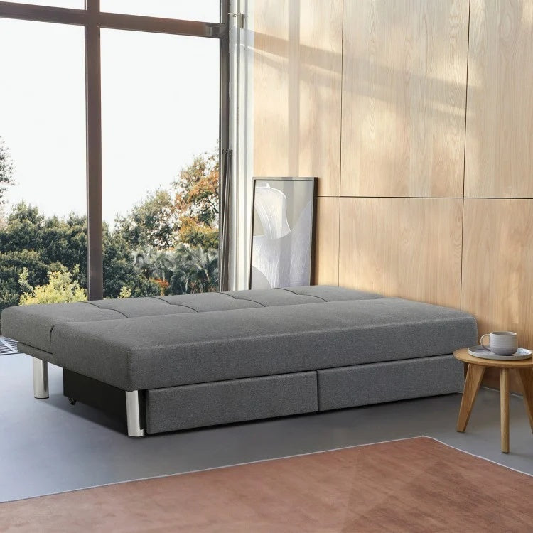 3-Seat Convertible Sofa Bed with Storage Drawers